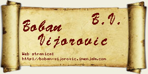 Boban Vijorović vizit kartica